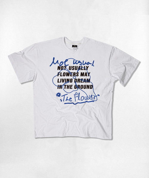 NOTUSUAL（ノットユージュアル）の「フラワーラインオーバーサイズ半袖Tシャツ4カラー（Tシャツ/カットソー・レディース・ネイビー/ライトホワイト/ホワイト/ブラック・SMALL/MEDIUM/LARGE/X-LARGE）」の6枚目の写真