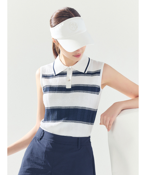 LORDLOAR(ロードロアル)の「ストライプカラーキャミニット NAVY(ニット/セーター・レディース・その他・SMALL/LARGE/MEDIUM)」の2枚目の写真