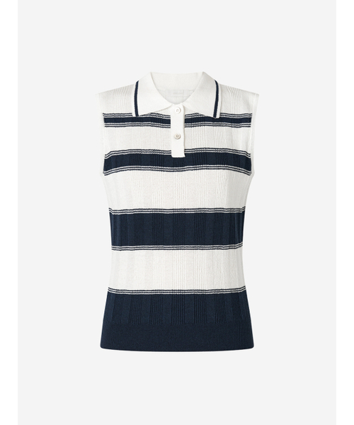 LORDLOAR(ロードロアル)の「ストライプカラーキャミニット NAVY(ニット/セーター・レディース・その他・SMALL/LARGE/MEDIUM)」の3枚目の写真