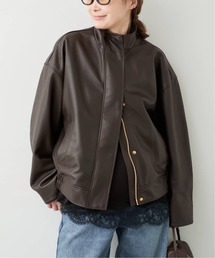 Deuxieme Classe | 追加 Stand Collar レザーブルゾン(ライダースジャケット)