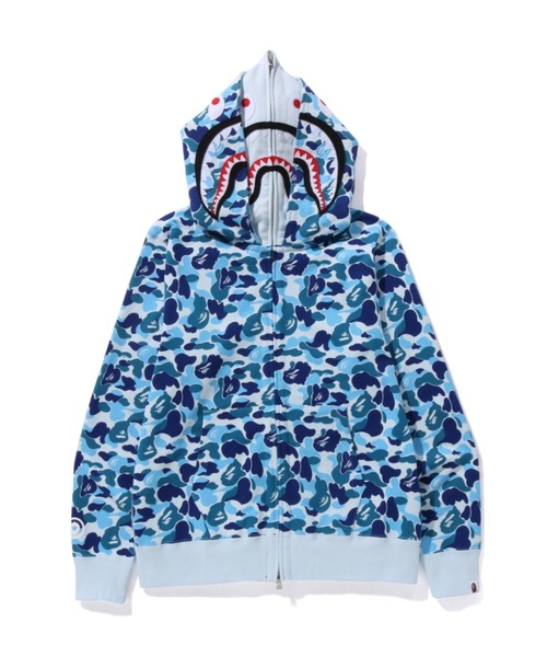 A BATHING APE(アベイシングエイプ)の「ABC CAMO DOUBLE SHARK FULL ZIP HOODIE(パーカー・メンズ・グリーン/ブルー/ピンク・SMALL/X-LARGE/MEDIUM/LARGE/XX-LARGE)」の1枚目の写真