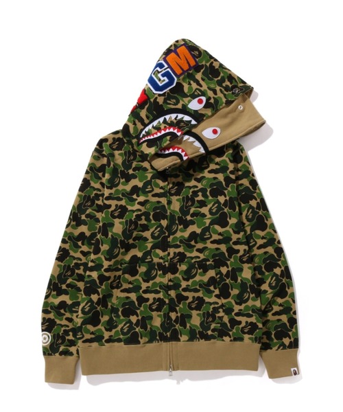 A BATHING APE(アベイシングエイプ)の「ABC CAMO DOUBLE SHARK FULL ZIP HOODIE(パーカー・メンズ・グリーン/ブルー/ピンク・SMALL/X-LARGE/MEDIUM/LARGE/XX-LARGE)」の4枚目の写真