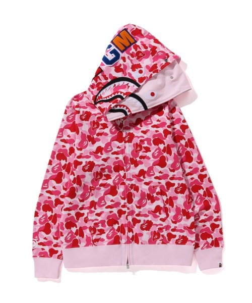A BATHING APE(アベイシングエイプ)の「ABC CAMO DOUBLE SHARK FULL ZIP HOODIE(パーカー・メンズ・グリーン/ブルー/ピンク・SMALL/X-LARGE/MEDIUM/LARGE/XX-LARGE)」の6枚目の写真