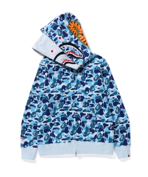 A BATHING APE(アベイシングエイプ)の「ABC CAMO DOUBLE SHARK FULL ZIP HOODIE(パーカー・メンズ・グリーン/ブルー/ピンク・SMALL/X-LARGE/MEDIUM/LARGE/XX-LARGE)」の8枚目の写真