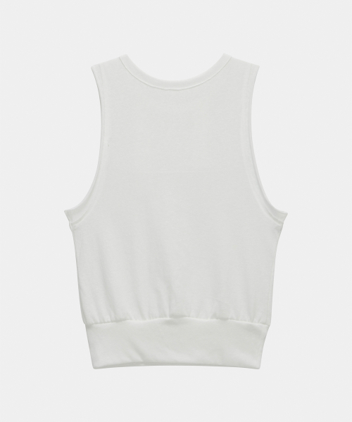 ETRE AU SOMMET(エトレオソメ)の「Two-Line Button Short Sleeveless (White)(Tシャツ/カットソー・レディース・その他・FREE)」の5枚目の写真