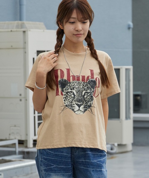 Chick(チック)の「Cheetah Print Compact T-Shirt / チーター プリント コンパクト Tシャツ ミニT チビT ヒョウ 豹 アニマル 動物 レディース メンズ 秋 秋服 2026年秋冬(Tシャツ/カットソー・レディース・ホワイト/ブラック/ベージュ・FREE)」の17枚目の写真
