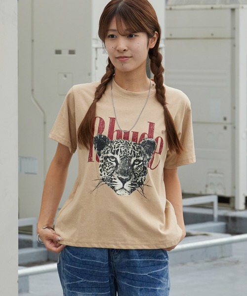 Chick(チック)の「Cheetah Print Compact T-Shirt / チーター プリント コンパクト Tシャツ ミニT チビT ヒョウ 豹 アニマル 動物 レディース メンズ 秋 秋服 2026年秋冬(Tシャツ/カットソー・レディース・ホワイト/ブラック/ベージュ・FREE)」の16枚目の写真