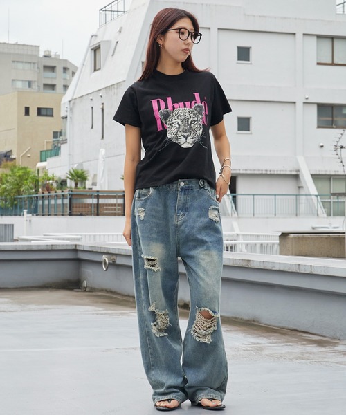 Chick(チック)の「Cheetah Print Compact T-Shirt / チーター プリント コンパクト Tシャツ ミニT チビT ヒョウ 豹 アニマル 動物 レディース メンズ 秋 秋服 2026年秋冬(Tシャツ/カットソー・レディース・ホワイト/ブラック/ベージュ・FREE)」の20枚目の写真