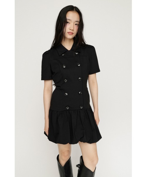 SLY(スライ)の「CUT BALLOON S/OP カットバルーンショートワンピース 夏服 秋服(ワンピース・レディース・ベージュ/グレー/ブラック・1/2)」の1枚目の写真