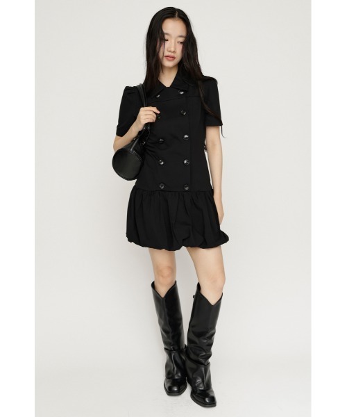 SLY(スライ)の「CUT BALLOON S/OP カットバルーンショートワンピース 夏服 秋服(ワンピース・レディース・ベージュ/グレー/ブラック・1/2)」の4枚目の写真