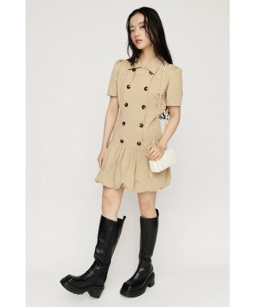 SLY(スライ)の「CUT BALLOON S/OP カットバルーンショートワンピース 夏服 秋服(ワンピース・レディース・ベージュ/グレー/ブラック・1/2)」の8枚目の写真