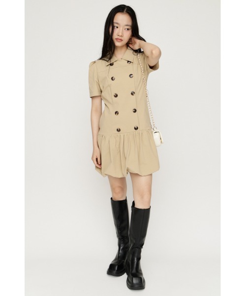 SLY(スライ)の「CUT BALLOON S/OP カットバルーンショートワンピース 夏服 秋服(ワンピース・レディース・ベージュ/グレー/ブラック・1/2)」の9枚目の写真