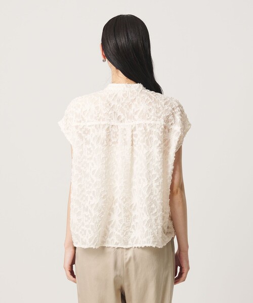 BEAUTY&YOUTH UNITED ARROWS(ビューティーアンドユースユナイテッドアローズ)の「【WEB限定】シアージャガード バンドカラーフレンチスリーブブラウス ウォッシャブル(シャツ/ブラウス・レディース・ピンク/オフホワイト/ブラック・FREE)」の15枚目の写真