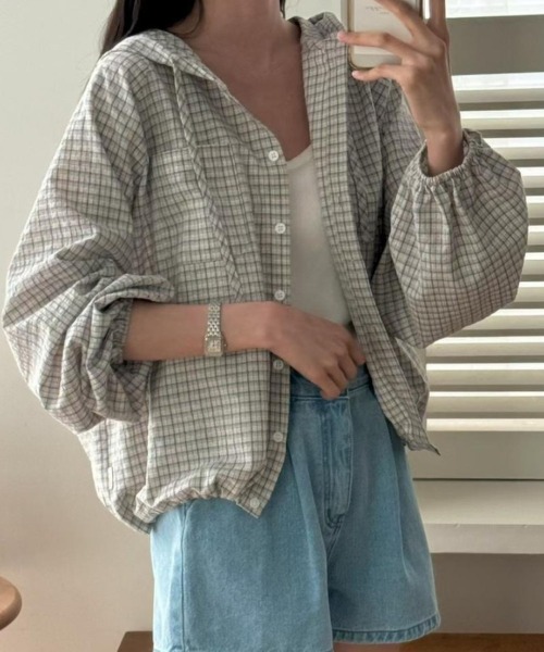 MAISON DE THERESE（メゾン ド テレーズ）の「冷感モダール カップ付き半袖ルームウェア（シャツ/ブラウス・レディース・White/Black・M）」の3枚目の写真