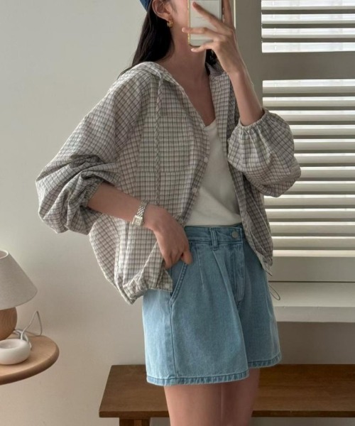 MAISON DE THERESE（メゾン ド テレーズ）の「冷感モダール カップ付き半袖ルームウェア（シャツ/ブラウス・レディース・White/Black・M）」の7枚目の写真