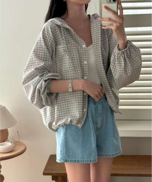 MAISON DE THERESE（メゾン ド テレーズ）の「冷感モダール カップ付き半袖ルームウェア（シャツ/ブラウス・レディース・White/Black・M）」の8枚目の写真