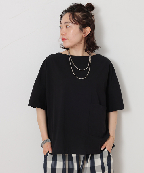 JOURNAL STANDARD LUXE(ジャーナルスタンダード ラックス)の「ブロードワッシャー プルブラウス(シャツ/ブラウス・レディース・ブラック/ホワイト・FREE)」の4枚目の写真
