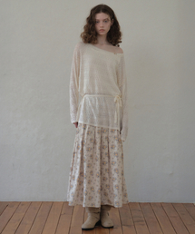 OURNOSTALGIA（アワー ノスタルジア）の「Vintage Bloom Pleats Skirt_Yellow(O26SK02)（スカート）」