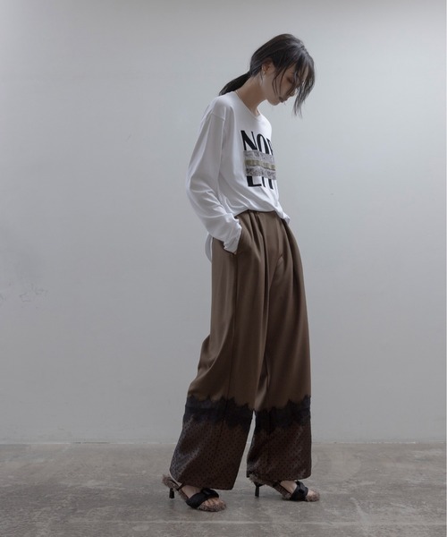 Eimee Law(エイミーロウ)の「ヘムシアータックスラックスパンツ(スラックス・レディース・ダークグレー/ブラウン・MEDIUM)」の5枚目の写真