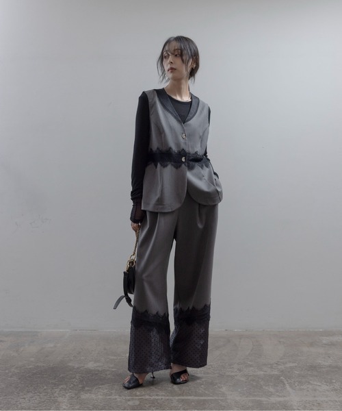 Eimee Law(エイミーロウ)の「ヘムシアータックスラックスパンツ(スラックス・レディース・ダークグレー/ブラウン・MEDIUM)」の9枚目の写真