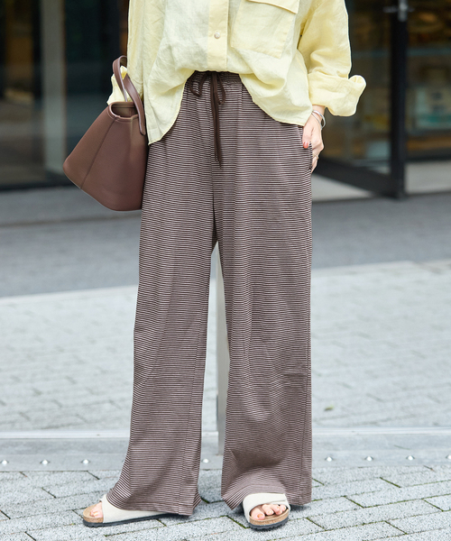 JOURNAL STANDARD(ジャーナルスタンダード)の「【oaedit】 ボーダーイージー パンツ(その他パンツ・レディース・ダークブルー/ワイン/チョコ・FREE)」の9枚目の写真
