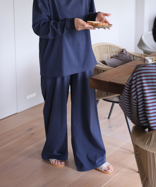 JOURNAL STANDARD(ジャーナルスタンダード)の「【oaedit】 ボーダーイージー パンツ(その他パンツ・レディース・ダークブルー/ワイン/チョコ・FREE)」の18枚目の写真