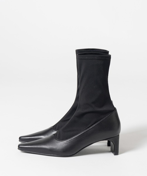 PRANK PROJECT(プランクプロジェクト)の「【2026Autumn Pre-Order】ファブリックコンビストレッチショートブーツ / Fabric Combination Stretch Short Boots(ブーツ・レディース・ブラック/マルチ・38/37/36)」の14枚目の写真