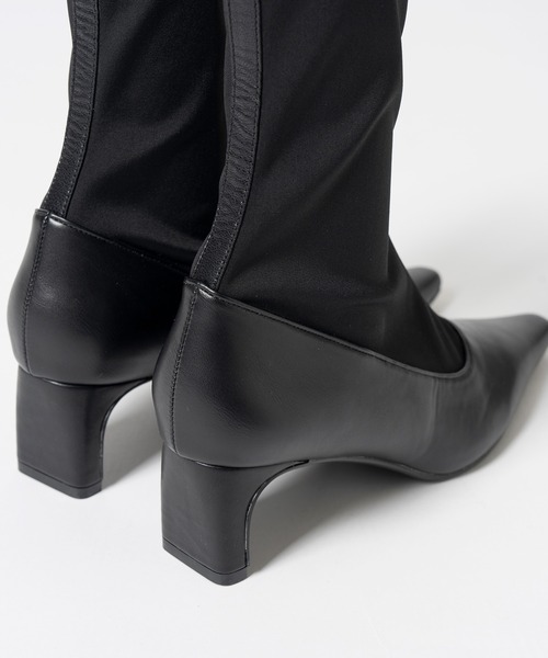 PRANK PROJECT(プランクプロジェクト)の「【2026Autumn Pre-Order】ファブリックコンビストレッチショートブーツ / Fabric Combination Stretch Short Boots(ブーツ・レディース・ブラック/マルチ・38/37/36)」の17枚目の写真