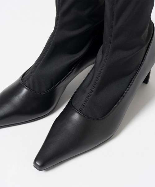 PRANK PROJECT(プランクプロジェクト)の「【2026Autumn Pre-Order】ファブリックコンビストレッチショートブーツ / Fabric Combination Stretch Short Boots(ブーツ・レディース・ブラック/マルチ・38/37/36)」の16枚目の写真
