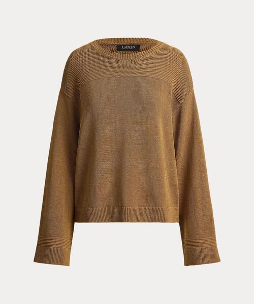 LAUREN RALPH LAUREN(ローレン ラルフ ローレン)の「コットンブレンド クルーネック セーター(ニット/セーター・レディース・ブラウン・S/M/XS)」の2枚目の写真
