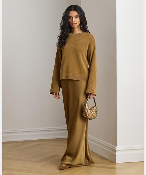 LAUREN RALPH LAUREN(ローレン ラルフ ローレン)の「コットンブレンド クルーネック セーター(ニット/セーター・レディース・ブラウン・S/M/XS)」の3枚目の写真