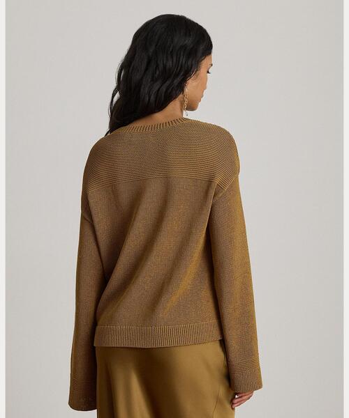 LAUREN RALPH LAUREN(ローレン ラルフ ローレン)の「コットンブレンド クルーネック セーター(ニット/セーター・レディース・ブラウン・S/M/XS)」の4枚目の写真