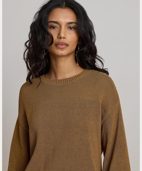 LAUREN RALPH LAUREN(ローレン ラルフ ローレン)の「コットンブレンド クルーネック セーター(ニット/セーター・レディース・ブラウン・S/M/XS)」の5枚目の写真