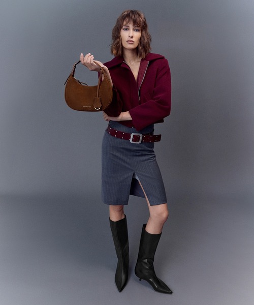 CHARLES & KEITH(チャールズ & キース)の「Vega ベガ ホーボーバッグ(ショルダーバッグ・レディース・ダークブラウン系5/ブルー系その他7・S)」の13枚目の写真