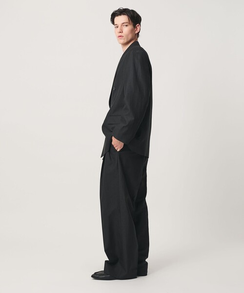 MONKEY TIME(モンキータイム)の「ウール リネン ワイド 2P ストレート パンツ(スラックス・メンズ・ブラック・S/M/L/XL)」の6枚目の写真