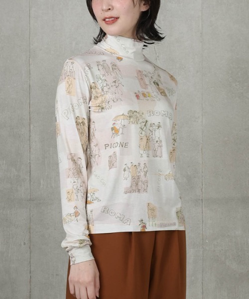 STUDIO PICONE(スタジオピッコーネ)の「水彩タッチハイネックプルオーバー(Tシャツ/カットソー・レディース・ベージュ/ピンク・LL/L/M)」の13枚目の写真