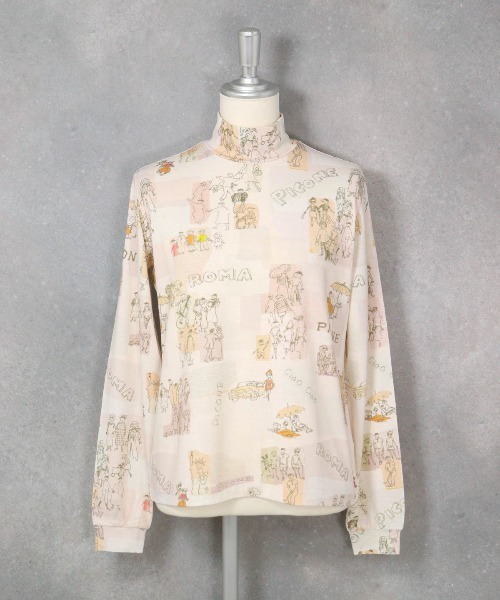 STUDIO PICONE(スタジオピッコーネ)の「水彩タッチハイネックプルオーバー(Tシャツ/カットソー・レディース・ベージュ/ピンク・LL/L/M)」の3枚目の写真