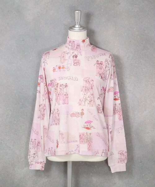 STUDIO PICONE(スタジオピッコーネ)の「水彩タッチハイネックプルオーバー(Tシャツ/カットソー・レディース・ベージュ/ピンク・LL/L/M)」の5枚目の写真