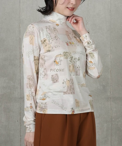 STUDIO PICONE(スタジオピッコーネ)の「水彩タッチハイネックプルオーバー(Tシャツ/カットソー・レディース・ベージュ/ピンク・LL/L/M)」の9枚目の写真