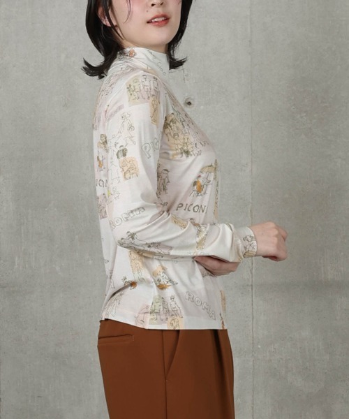 STUDIO PICONE(スタジオピッコーネ)の「水彩タッチハイネックプルオーバー(Tシャツ/カットソー・レディース・ベージュ/ピンク・LL/L/M)」の12枚目の写真