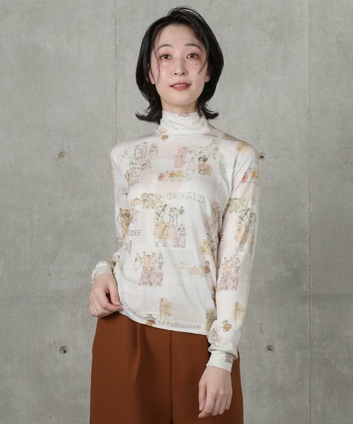 STUDIO PICONE(スタジオピッコーネ)の「水彩タッチハイネックプルオーバー(Tシャツ/カットソー・レディース・ベージュ/ピンク・LL/L/M)」の14枚目の写真