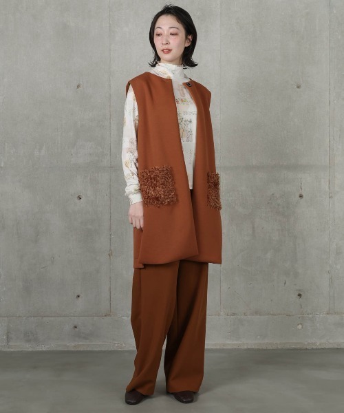STUDIO PICONE(スタジオピッコーネ)の「水彩タッチハイネックプルオーバー(Tシャツ/カットソー・レディース・ベージュ/ピンク・LL/L/M)」の16枚目の写真