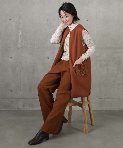 STUDIO PICONE(スタジオピッコーネ)の「水彩タッチハイネックプルオーバー(Tシャツ/カットソー・レディース・ベージュ/ピンク・LL/L/M)」の18枚目の写真