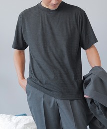 ELLE PLANETE（エルプラネット）の「モックネック ジャガードTシャツ - 半袖 ELLE PLANETE（Tシャツ/カットソー）」