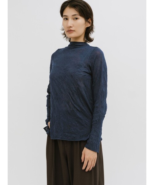 MIDIUMISOLID(ミディウミソリッド)の「MIDIUMISOLID for Ladies シアーハイネックインナー(Tシャツ/カットソー・レディース・ブラック/オフホワイト/グリーン/ネイビー・FREE)」の16枚目の写真