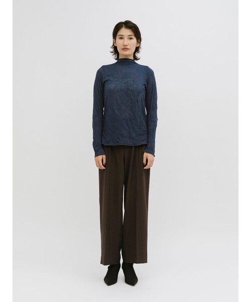 MIDIUMISOLID(ミディウミソリッド)の「MIDIUMISOLID for Ladies シアーハイネックインナー(Tシャツ/カットソー・レディース・ブラック/オフホワイト/グリーン/ネイビー・FREE)」の19枚目の写真
