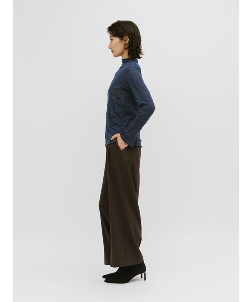 MIDIUMISOLID(ミディウミソリッド)の「MIDIUMISOLID for Ladies シアーハイネックインナー(Tシャツ/カットソー・レディース・ブラック/オフホワイト/グリーン/ネイビー・FREE)」の20枚目の写真