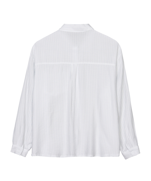 NICK&NICOLE(ニックアンドニコール)の「SHEER STRIPE OVERSIZED SHIRT_IVORY(シャツ/ブラウス・レディース・その他・FREE)」の2枚目の写真