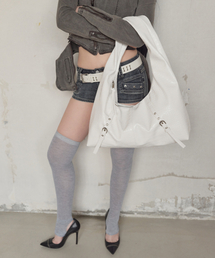 Belted Hobo Bag [Croc White]