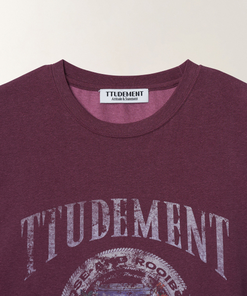 TTUDEMENT(トュードメント)の「TEA CAN GRAPHIC T-SHIRT_WINE(Tシャツ/カットソー・レディース・その他・FREE)」の4枚目の写真